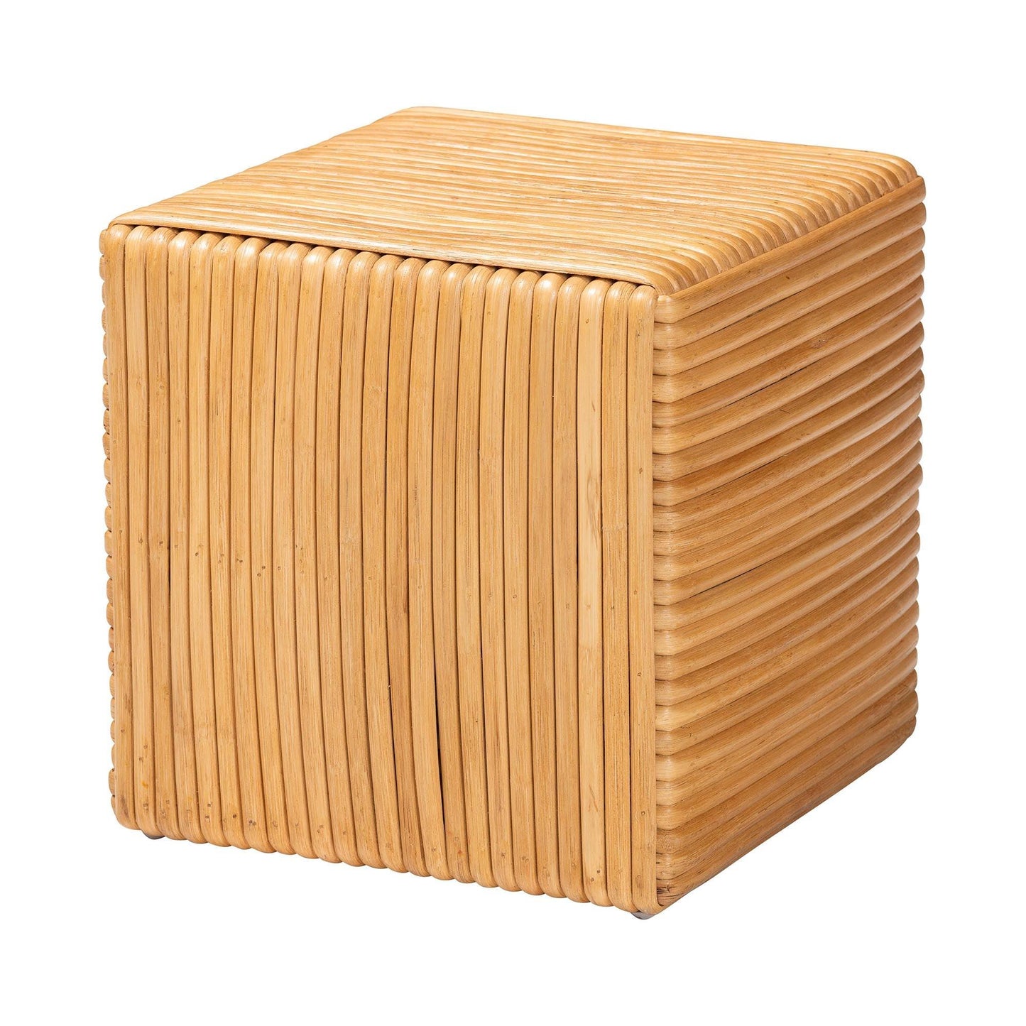 bali & pari Karina Bohemian Light Honey Rattan Footstool FredCo