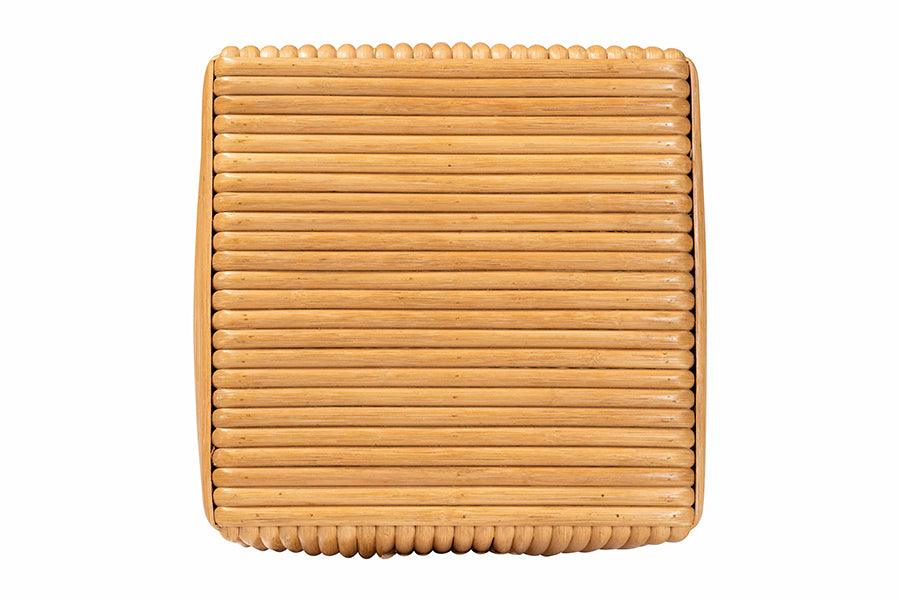 bali & pari Karina Bohemian Light Honey Rattan Footstool FredCo