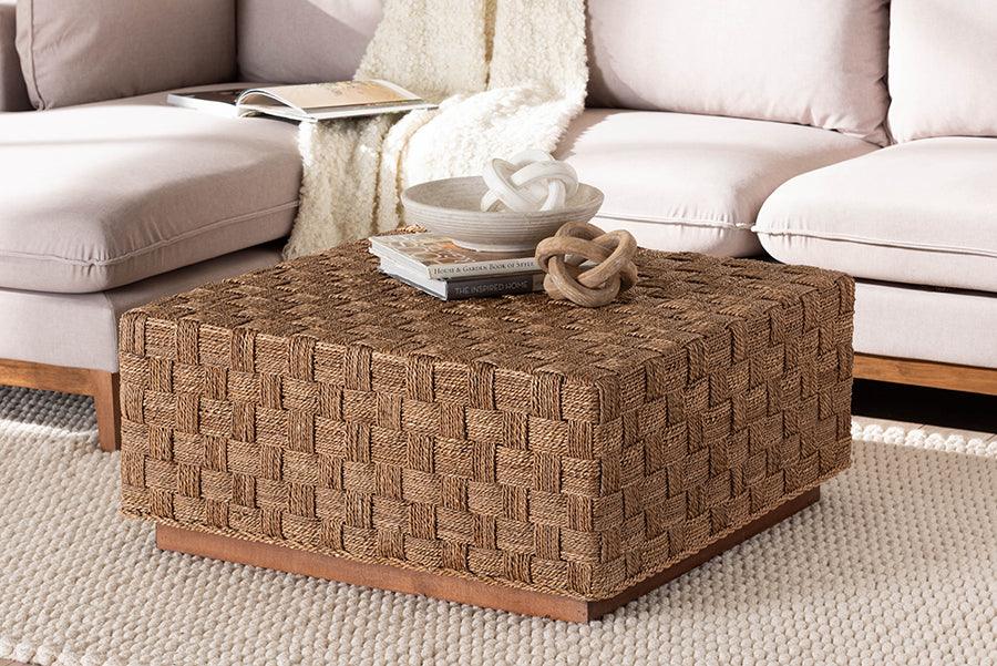 bali & pari Karina Bohemian Natural Seagrass Coffee Table FredCo