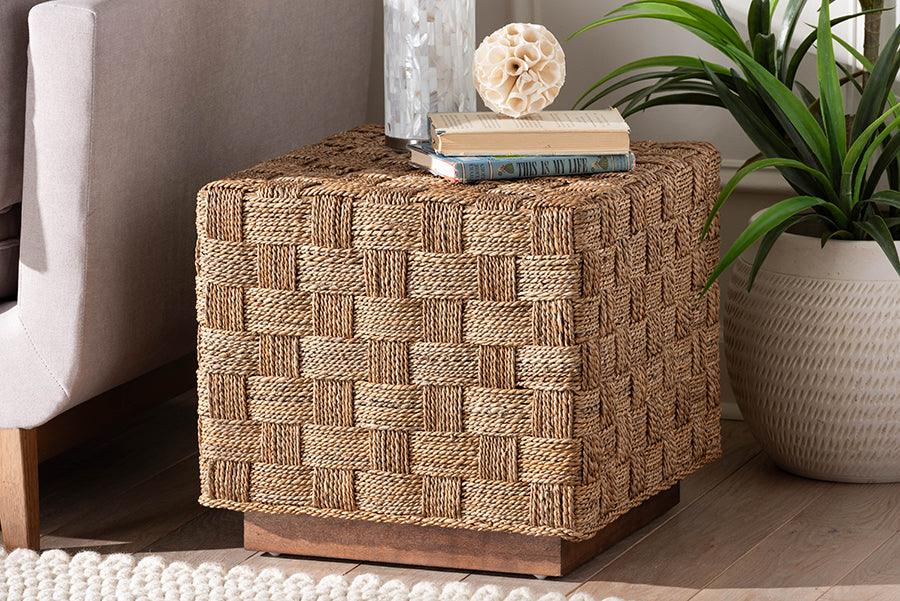 bali & pari Karina Bohemian Natural Seagrass End Table FredCo
