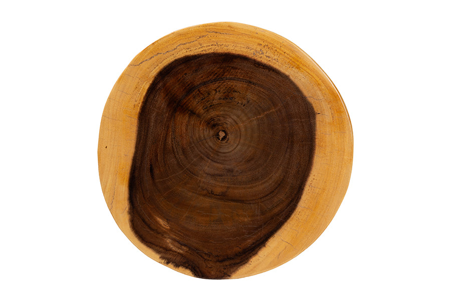 bali & pari Kaseko Hand-carved Suar Wood Side Table - Sculptural Accent Table with Open Work Design, Modern Boho Style for Living Room or Bedroom FredCo