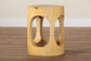 bali & pari Kaseko Hand-carved Suar Wood Side Table - Sculptural Accent Table with Open Work Design, Modern Boho Style for Living Room or Bedroom FredCo