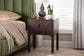 bali & pari Kayla Real Burl Wood Nightstand in Dark Walnut Brown - Modern Bedside Table with Two Drawers and Cutout Handle Design FredCo