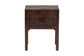 bali & pari Kayla Real Burl Wood Nightstand in Dark Walnut Brown - Modern Bedside Table with Two Drawers and Cutout Handle Design FredCo