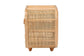 bali & pari Keita Bohemian Natural Rattan and Mahogany Wood Nightstand FredCo