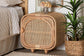 bali & pari Keita Bohemian Natural Rattan and Mahogany Wood Nightstand FredCo