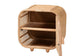 bali & pari Keita Bohemian Natural Rattan and Mahogany Wood Nightstand FredCo