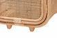 bali & pari Keita Bohemian Natural Rattan and Mahogany Wood Nightstand FredCo