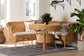 bali & pari Keitha Bohemian Light Honey Rattan 3-Piece Dining Nook Set FredCo