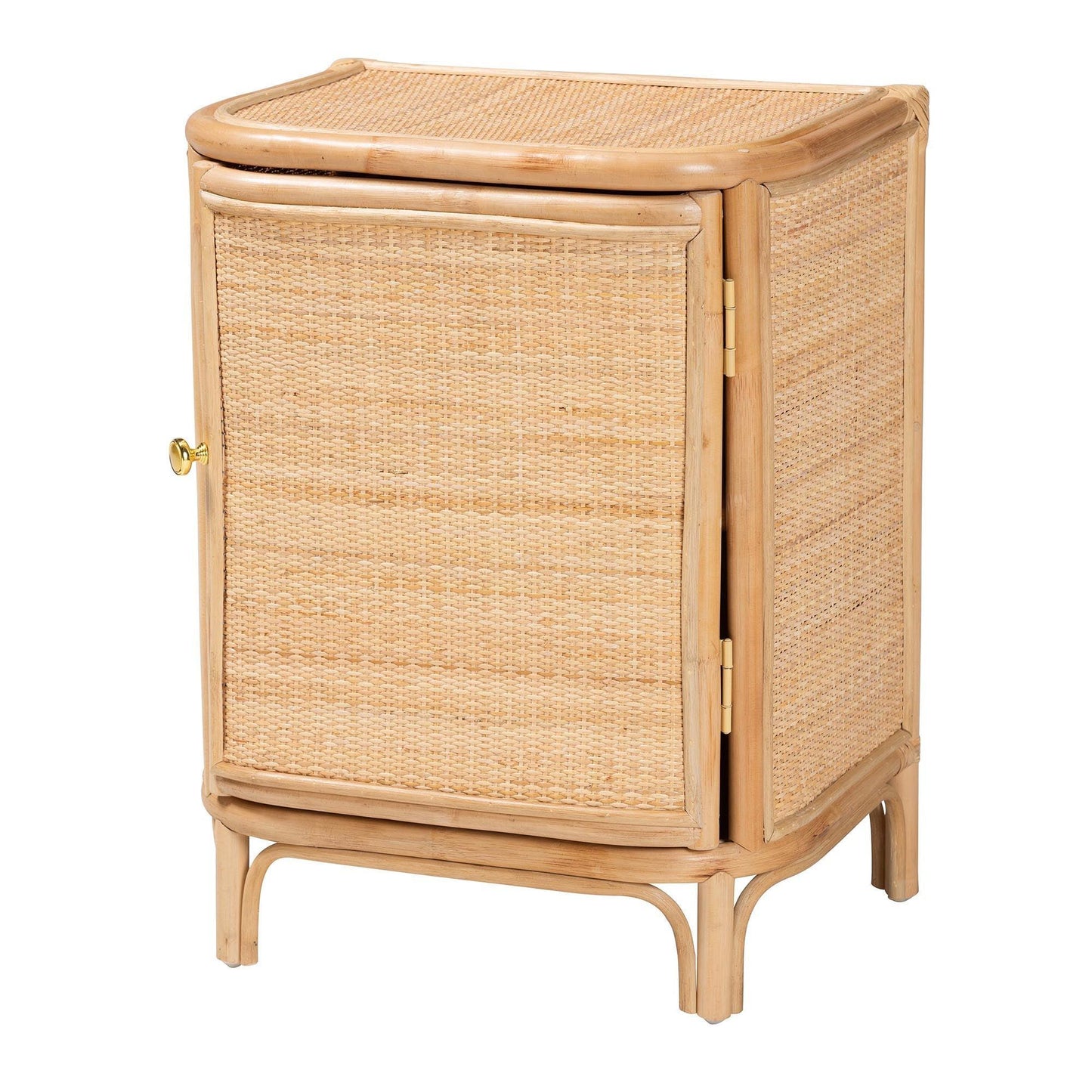 bali & pari Kiara Bohemian Natural Rattan Nightstand FredCo
