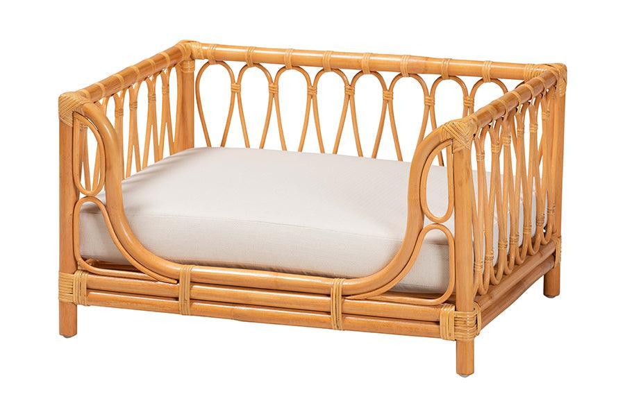 bali & pari Kierra Bohemian Honey Rattan Pet Bed FredCo