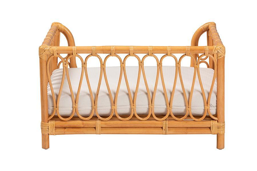 bali & pari Kierra Bohemian Honey Rattan Pet Bed FredCo