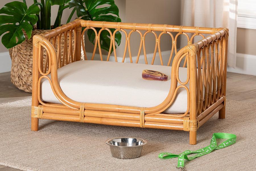 bali & pari Kierra Bohemian Honey Rattan Pet Bed FredCo