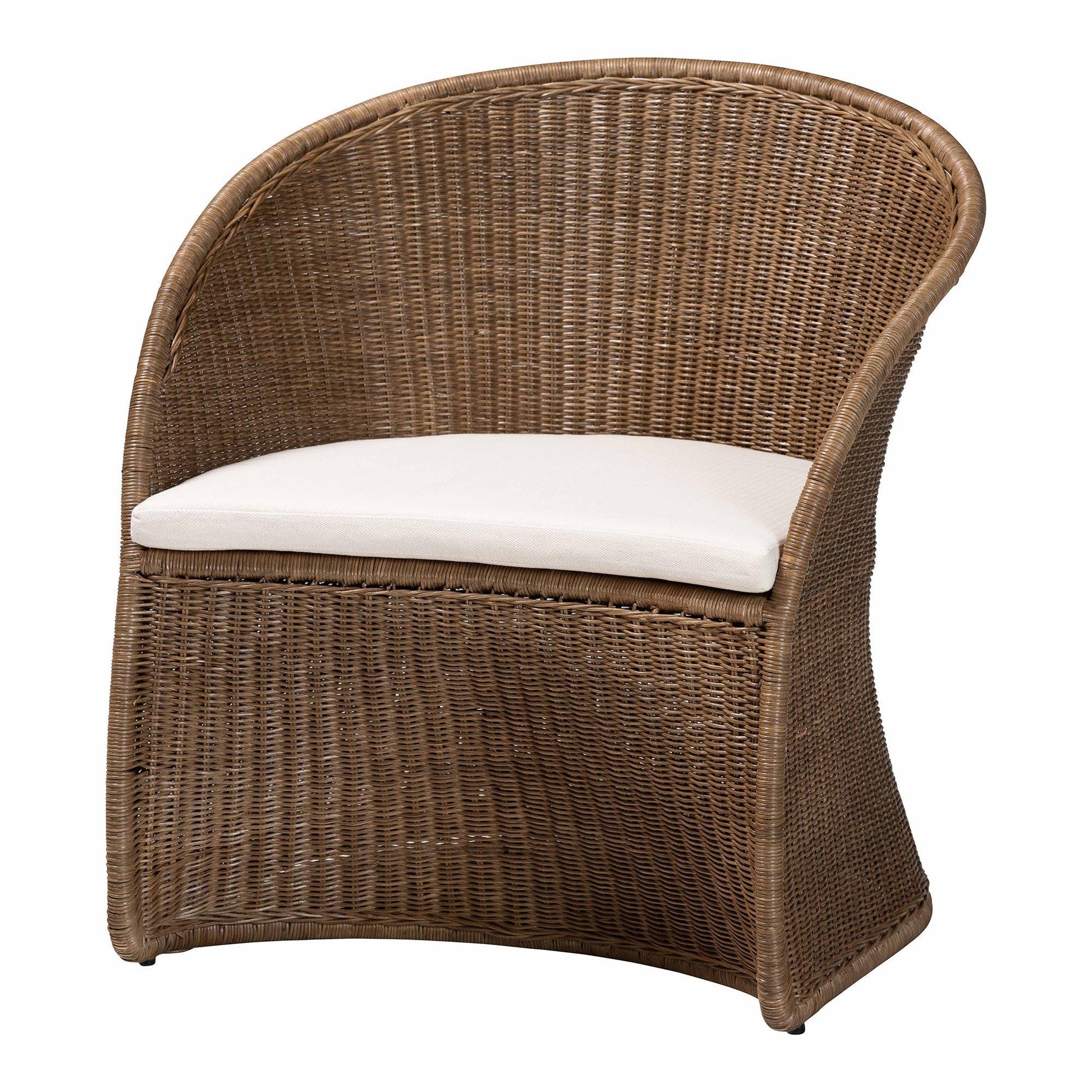 bali & pari Kintamani Bohemian Greywashed Rattan Accent Chair FredCo