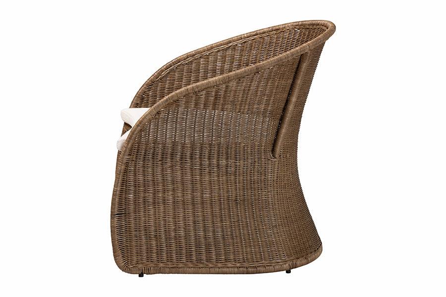 bali & pari Kintamani Bohemian Greywashed Rattan Accent Chair FredCo