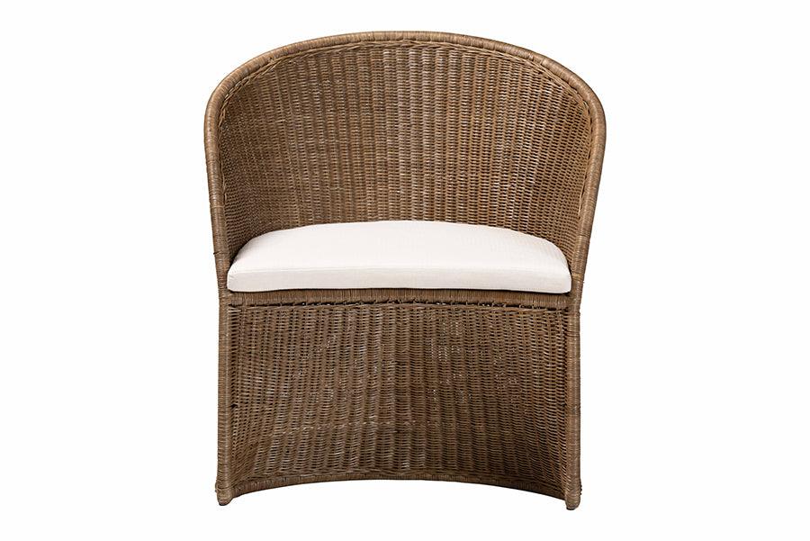 bali & pari Kintamani Bohemian Greywashed Rattan Accent Chair FredCo