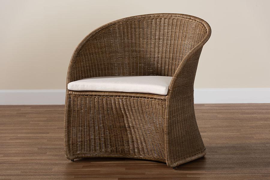 bali & pari Kintamani Bohemian Greywashed Rattan Accent Chair FredCo
