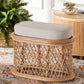bali & pari Ladonna Bohemian Natural Rattan Ottoman Footstool FredCo