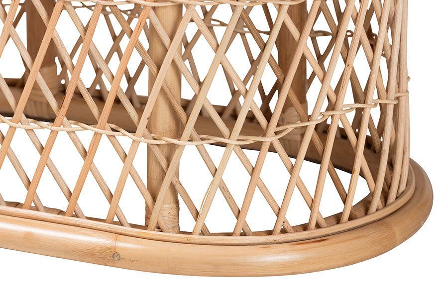 bali & pari Ladonna Bohemian Natural Rattan Ottoman Footstool FredCo