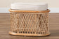 bali & pari Ladonna Bohemian Natural Rattan Ottoman Footstool FredCo
