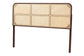 bali & pari Lainer Modern Bohemian Dark Brown Finished Bayur Wood and Natural Rattan Queen Size Headboard FredCo