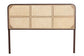 bali & pari Lainer Modern Bohemian Dark Brown Finished Bayur Wood and Natural Rattan Queen Size Headboard FredCo