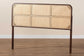 bali & pari Lainer Modern Bohemian Dark Brown Finished Bayur Wood and Natural Rattan Queen Size Headboard FredCo