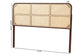 bali & pari Lainer Modern Bohemian Dark Brown Finished Bayur Wood and Natural Rattan Queen Size Headboard FredCo