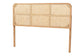 bali & pari Lainer Modern Bohemian Natural Brown Finished Bayur Wood and Rattan Queen Size Headboard FredCo