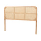 bali & pari Lainer Modern Bohemian Natural Brown Finished Bayur Wood and Rattan Queen Size Headboard FredCo