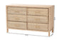 bali & pari Lanica Japandi Sun-Bleached Braided Rattan 6-Drawer Dresser FredCo