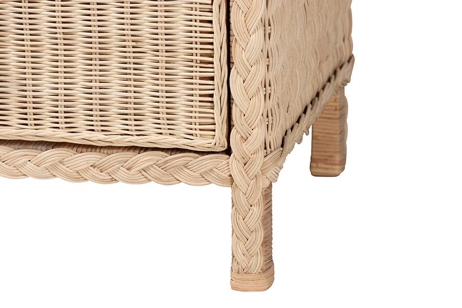 bali & pari Lanica Japandi Sun-Bleached Braided Rattan 6-Drawer Dresser FredCo