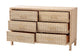 bali & pari Lanica Japandi Sun-Bleached Braided Rattan 6-Drawer Dresser FredCo