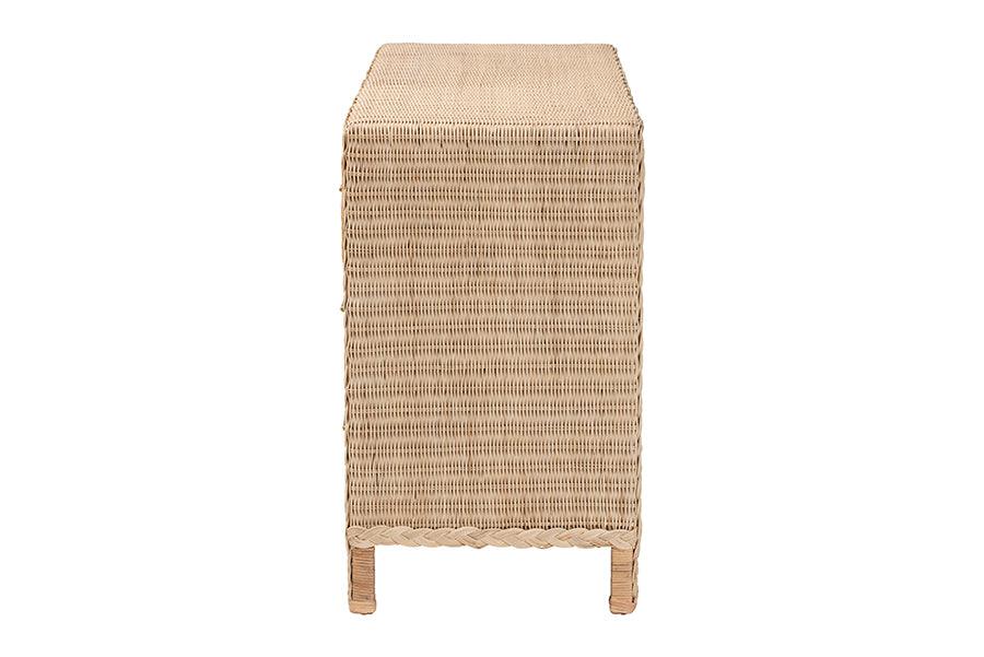 bali & pari Lanica Japandi Sun-Bleached Braided Rattan 6-Drawer Dresser FredCo