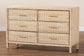 bali & pari Lanica Japandi Sun-Bleached Braided Rattan 6-Drawer Dresser FredCo