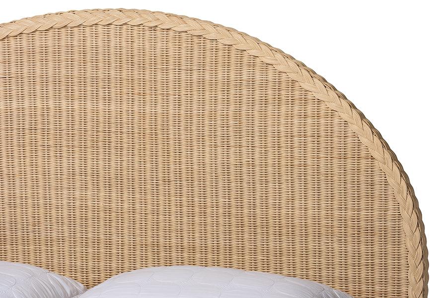bali & pari Lanica Japandi Sun-Bleached Braided Rattan Queen Size 4-Piece Bedroom Set FredCo