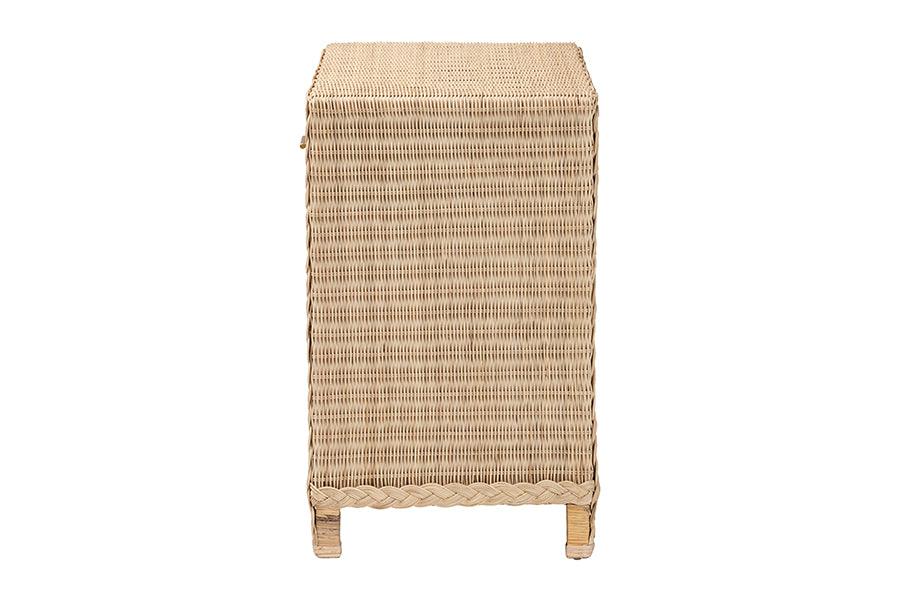 bali & pari Lanica Japandi Sun Bleached Rattan 2-Drawer Console Table FredCo