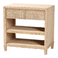 bali & pari Lanica Japandi Sun Bleached Rattan 2-Drawer Console Table FredCo