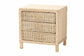 bali & pari Lanica Japandi Sun Bleached Rattan 3-Drawer Nightstand FredCo