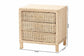 bali & pari Lanica Japandi Sun Bleached Rattan 3-Drawer Nightstand FredCo