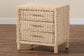 bali & pari Lanica Japandi Sun Bleached Rattan 3-Drawer Nightstand FredCo