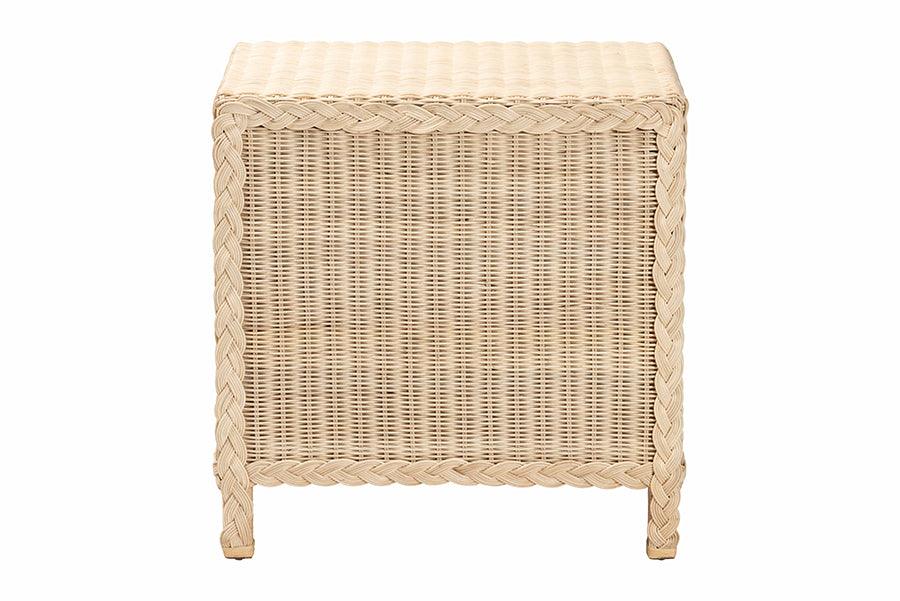 bali & pari Lanica Japandi Sun Bleached Rattan 3-Drawer Nightstand FredCo