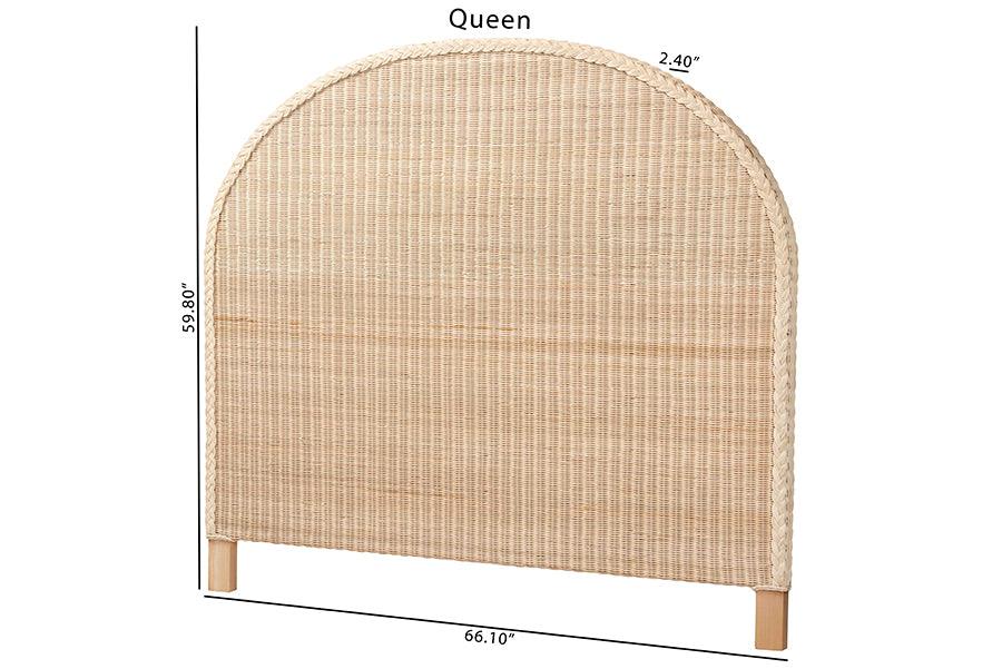 bali & pari Lanica Japandi Sun Bleached Rattan King Size Standalone Headboard FredCo
