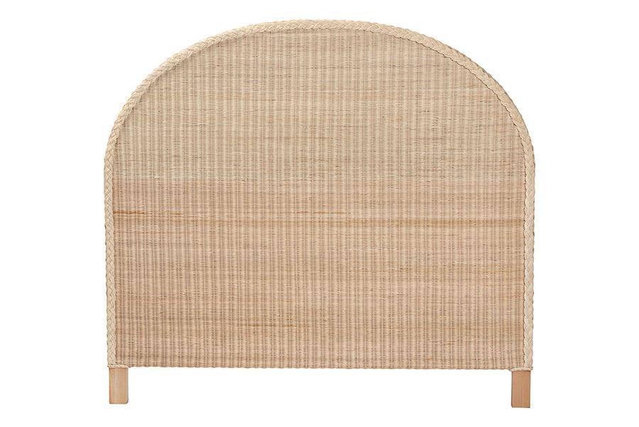 bali & pari Lanica Japandi Sun Bleached Rattan Queen Size Standalone Headboard FredCo