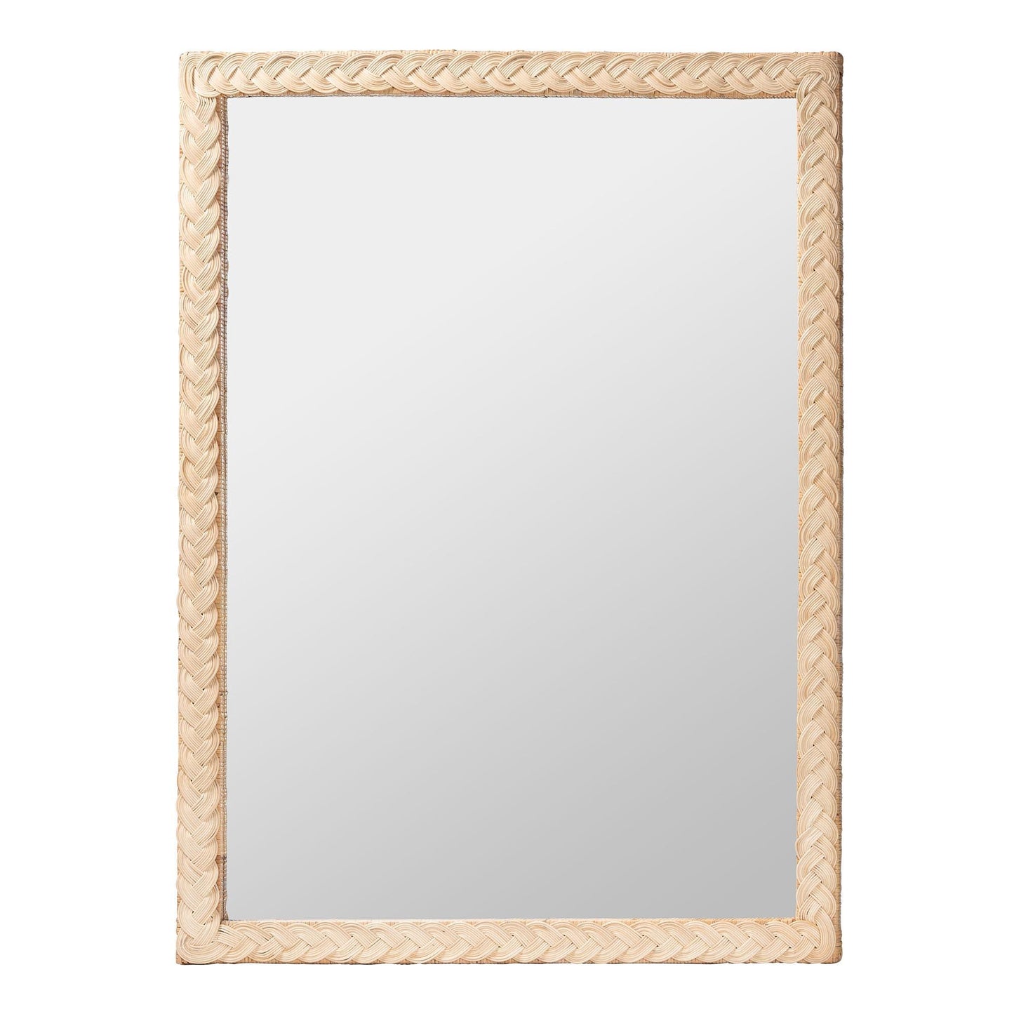 bali & pari Lanica Japandi Sun Bleached Rattan Wall Mirror FredCo