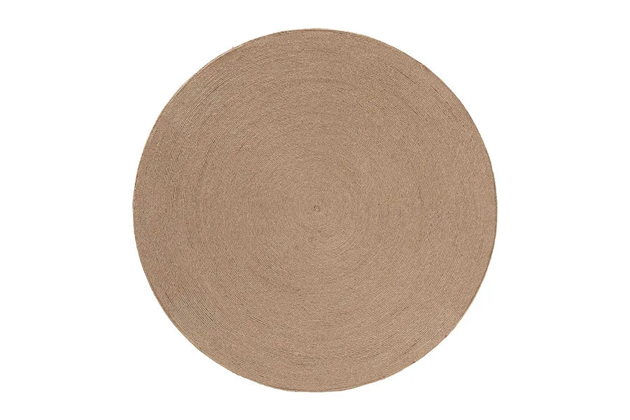 bali & pari Lapis Handwoven Jute Coffee Table - Boho Round Centerpiece with Natural Fiber Texture, Handcrafted Coastal Design for Living Room or Lounge Spaces FredCo