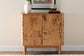 bali & pari Latika Modern and Contemporary Natural Mappa Burl Wood Storage Cabinet FredCo