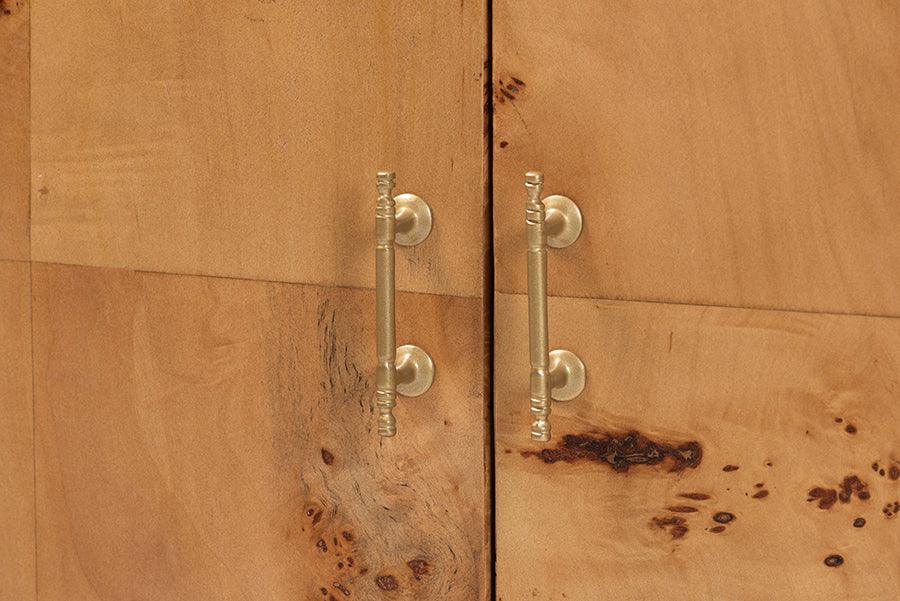 bali & pari Latika Modern and Contemporary Natural Mappa Burl Wood Storage Cabinet FredCo