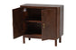 bali & pari Latika Real Burl Wood Storage Cabinet in Dark Walnut Brown - Modern Accent Cupboard with Double Doors and Brass Handles, Elegant Sideboard for Entryway, Living Room, or Dining Area FredCo
