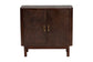 bali & pari Latika Real Burl Wood Storage Cabinet in Dark Walnut Brown - Modern Accent Cupboard with Double Doors and Brass Handles, Elegant Sideboard for Entryway, Living Room, or Dining Area FredCo